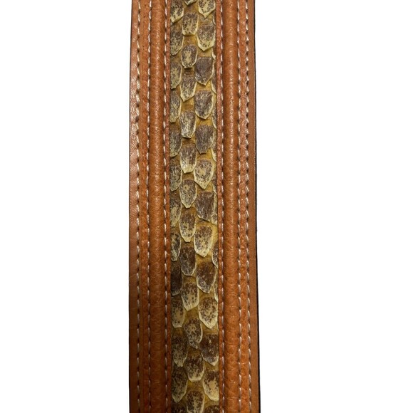 Rattlesnake Leather Belt Handcrafted in Mexico Women’s Size 28 Brown Textured - Picture 2 of 9